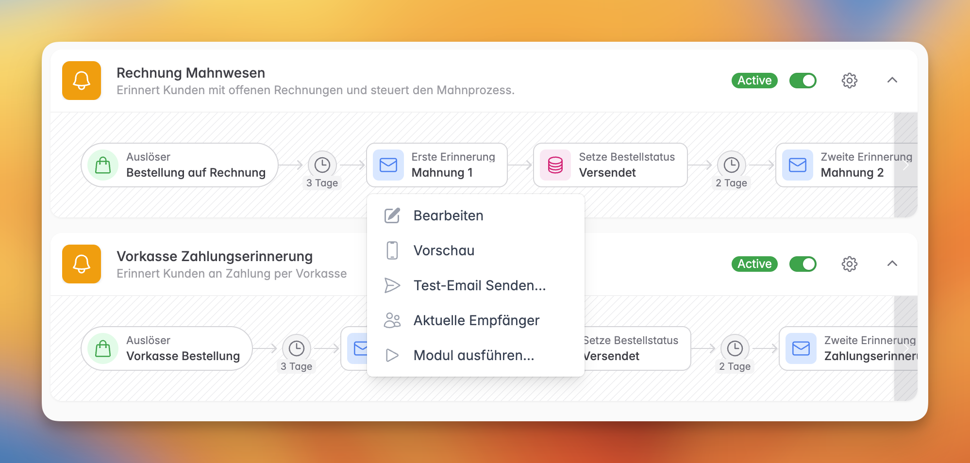Payment reminder and dunning